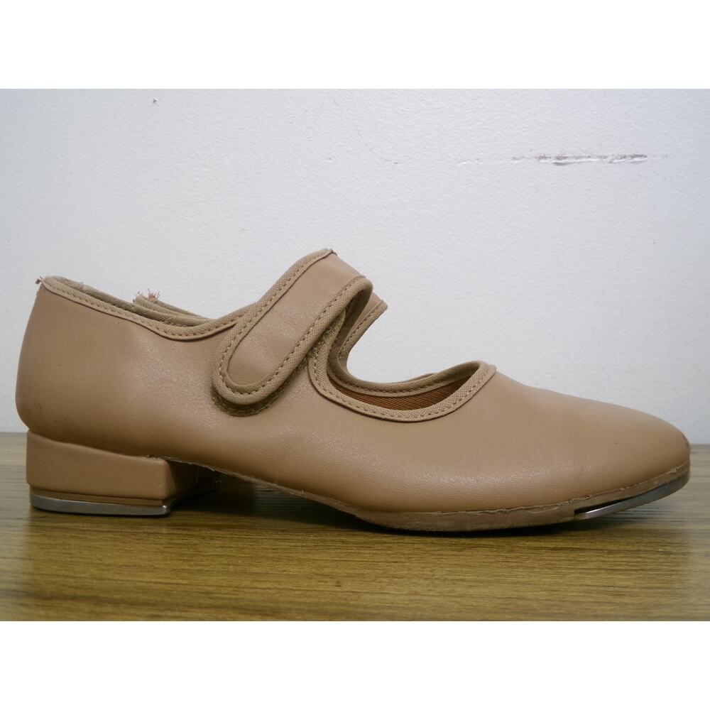 Dance Tan Tap Shoes SoDanca Youth 4M Mary Jane Leather Loop Strap